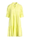 Shirtaporter Woman Mini Dress Yellow Size 10 Cotton
