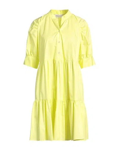 Shirtaporter Woman Mini Dress Yellow Size 10 Cotton