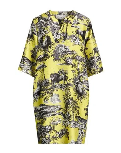 Shirtaporter Woman Mini Dress Yellow Size 10 Polyester In Green