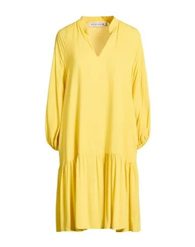 Shirtaporter Woman Mini Dress Yellow Size 10 Viscose