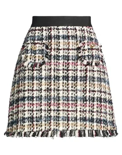 Shirtaporter Woman Mini Skirt Black Size 6 Cotton, Polyester, Wool, Viscose, Acrylic In Multi