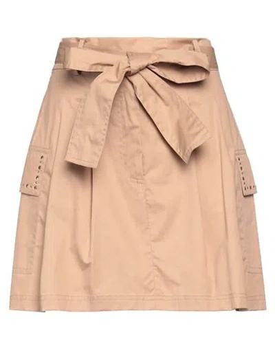 Shirtaporter Woman Mini Skirt Sand Size 6 Cotton In Beige