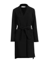Shirtaporter Woman Overcoat & Trench Coat Black Size 10 Polyester, Viscose, Elastane