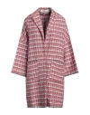 Shirtaporter Woman Coat Garnet Size 8 Cotton, Viscose, Polyamide, Acrylic, Stipa Tenacissima In Red