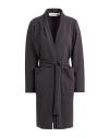 Shirtaporter Woman Overcoat & Trench Coat Grey Size 10 Polyester, Viscose, Elastane