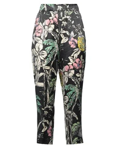 Shirtaporter Woman Pants Black Size 10 Silk, Elastane