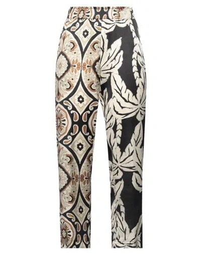 Shirtaporter Woman Pants Black Size 8 Silk, Elastane