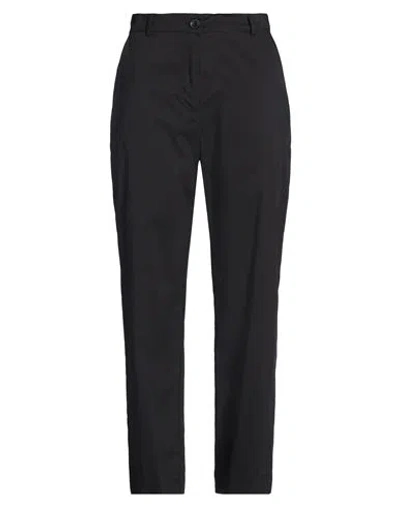 Shirtaporter Woman Pants Black Size 14 Cotton, Polyamide, Elastane