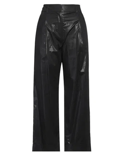 Shirtaporter Woman Pants Black Size 6 Cotton, Polyurethane