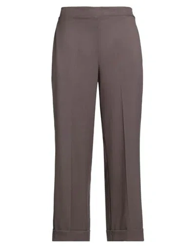 Shirtaporter Woman Pants Chocolate Brown Size 12 Polyester, Viscose, Elastane