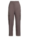Shirtaporter Woman Pants Chocolate Brown Size 12 Polyester, Viscose, Elastane