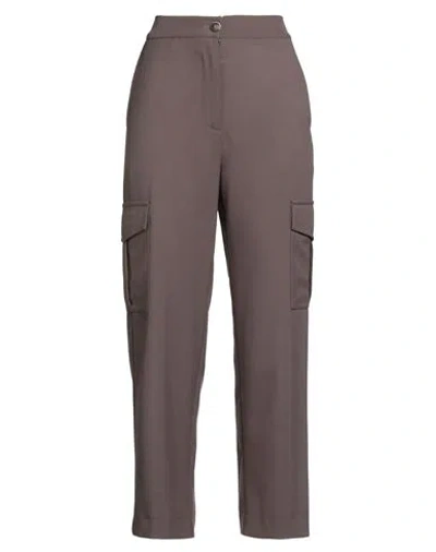 Shirtaporter Woman Pants Chocolate Brown Size 12 Polyester, Viscose, Elastane