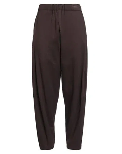 Shirtaporter Woman Pants Dark Brown Size 12 Viscose, Nylon, Elastane