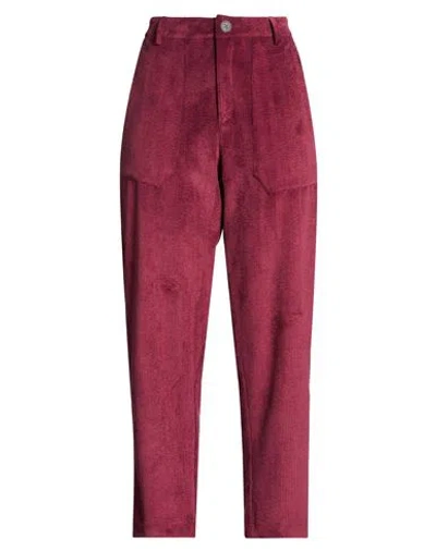 Shirtaporter Woman Pants Garnet Size 12 Polyester, Nylon, Elastane In Purple