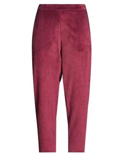 Shirtaporter Woman Pants Garnet Size 12 Polyester, Nylon, Elastane In Red