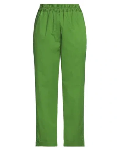 Shirtaporter Woman Pants Green Size 10 Cotton