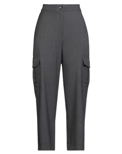 Shirtaporter Woman Pants Grey Size 12 Polyester, Viscose, Elastane