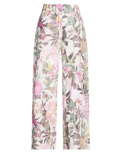 Shirtaporter Woman Pants Light Pink Size 10 Cotton, Polyester In Multi