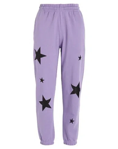 Shirtaporter Woman Pants Lilac Size L Cotton In Purple