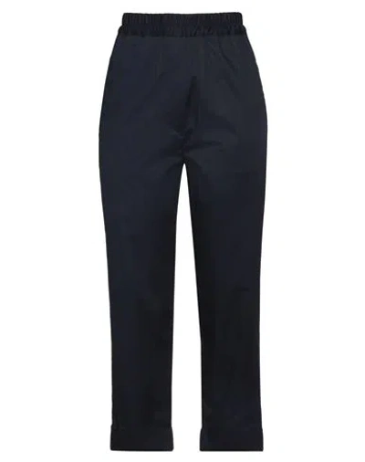 Shirtaporter Woman Pants Midnight Blue Size 10 Cotton