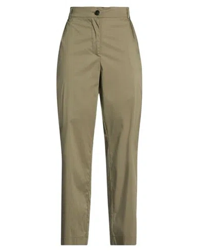 Shirtaporter Woman Pants Military Green Size 10 Cotton, Polyamide, Elastane