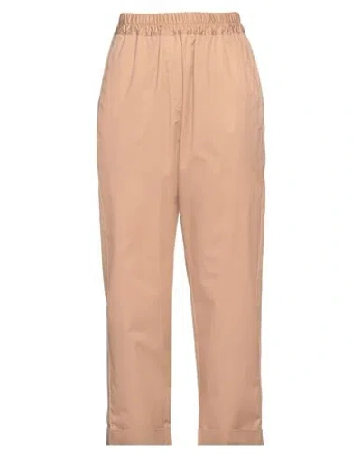 Shirtaporter Woman Pants Sand Size 8 Cotton In Beige