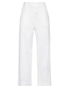 Shirtaporter Woman Pants White Size 10 Cotton, Polyurethane In White
