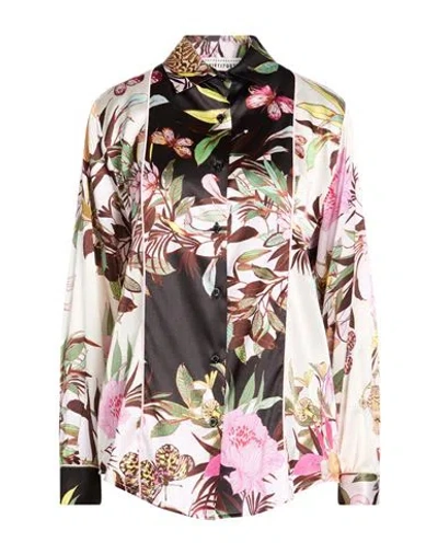 Shirtaporter Woman Shirt Beige Size 8 Silk, Elastane In Multi