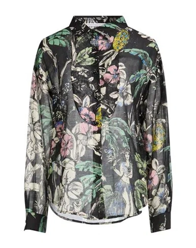 Shirtaporter Woman Shirt Black Size 10 Cotton