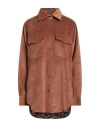 Shirtaporter Woman Shirt Brown Size 6 Polyester, Nylon, Elastane