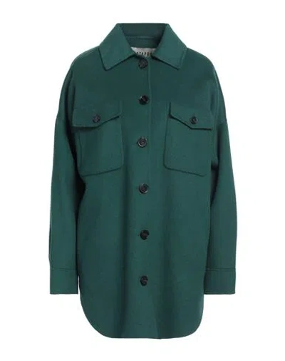Shirtaporter Woman Coat Dark Green Size 6 Wool, Polyester