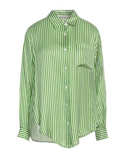 Shirtaporter Woman Shirt Green Size 8 Viscose, Silk