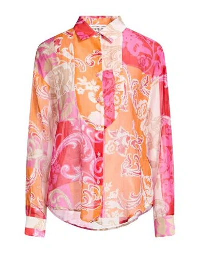Shirtaporter Woman Shirt Pink Size 8 Cotton In Animal Print