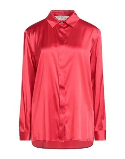 Shirtaporter Woman Shirt Red Size 10 Silk, Elastane