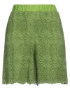 Shirtaporter Woman Shorts & Bermuda Shorts Green Size 10 Cotton, Viscose, Polyamide