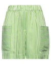 Shirtaporter Woman Shorts & Bermuda Shorts Green Size 10 Viscose, Silk In Green