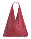 Shirtaporter Woman Shoulder Bag Burgundy Size - Polyurethane, Viscose