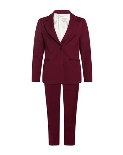 Shirtaporter Woman Suit Burgundy Size 4 Polyamide, Elastane In Red