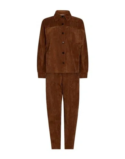Shirtaporter Woman Suit Camel Size 4 Polyester, Nylon, Elastane In Brown