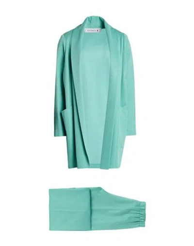 Shirtaporter Woman Suit Turquoise Size L Viscose, Cotton, Polyester, Lurex In Green