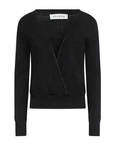 Shirtaporter Woman Sweater Black Size L Viscose, Polyester, Nylon