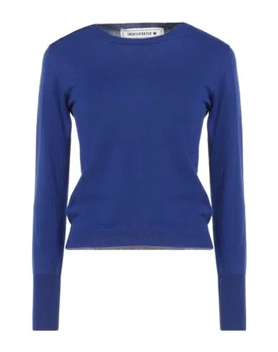 Shirtaporter Woman Sweater Blue Size 6 Cotton