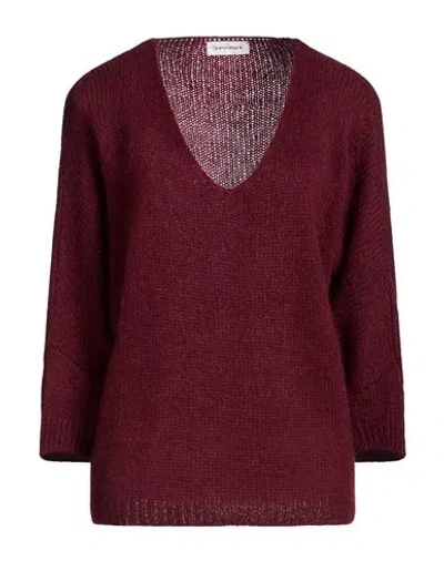 Shirtaporter Woman Sweater Burgundy Size M Acrylic, Polyamide, Mohair Wool, Wool