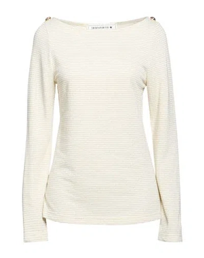 Shirtaporter Woman Sweater Gold Size Xl Polyester, Viscose, Elastane, Polyamide In Neutral