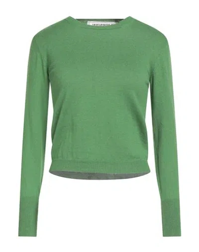 Shirtaporter Woman Sweater Green Size 8 Cotton