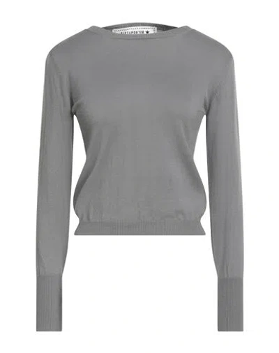 Shirtaporter Woman Sweater Grey Size 8 Cotton