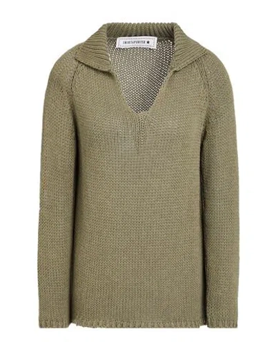 Shirtaporter Woman Sweater Military Green Size L Cotton