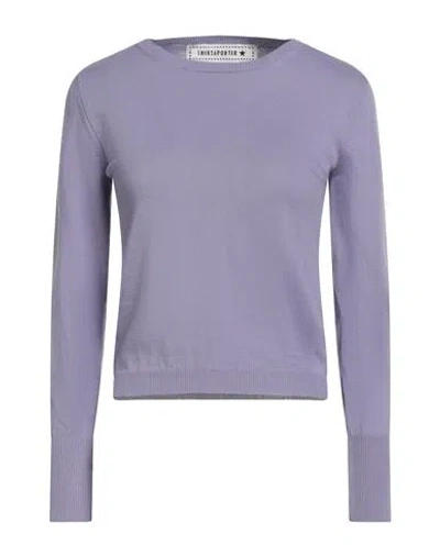 Shirtaporter Woman Sweater Purple Size 8 Cotton