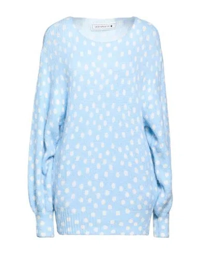 Shirtaporter Woman Sweater Sky Blue Size L Acrylic, Polyamide, Alpaca Wool, Wool