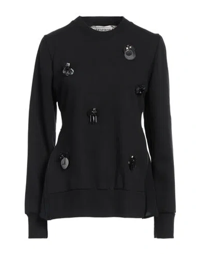 Shirtaporter Woman Sweatshirt Black Size S Cotton, Polyester